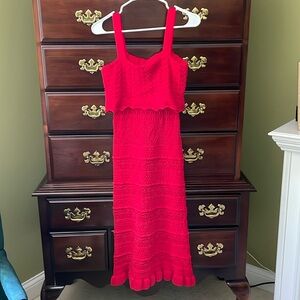 Red knit summer dress